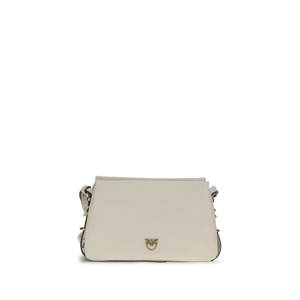 PINKO White Calf Leather Bos Taurus Shoulder Bag