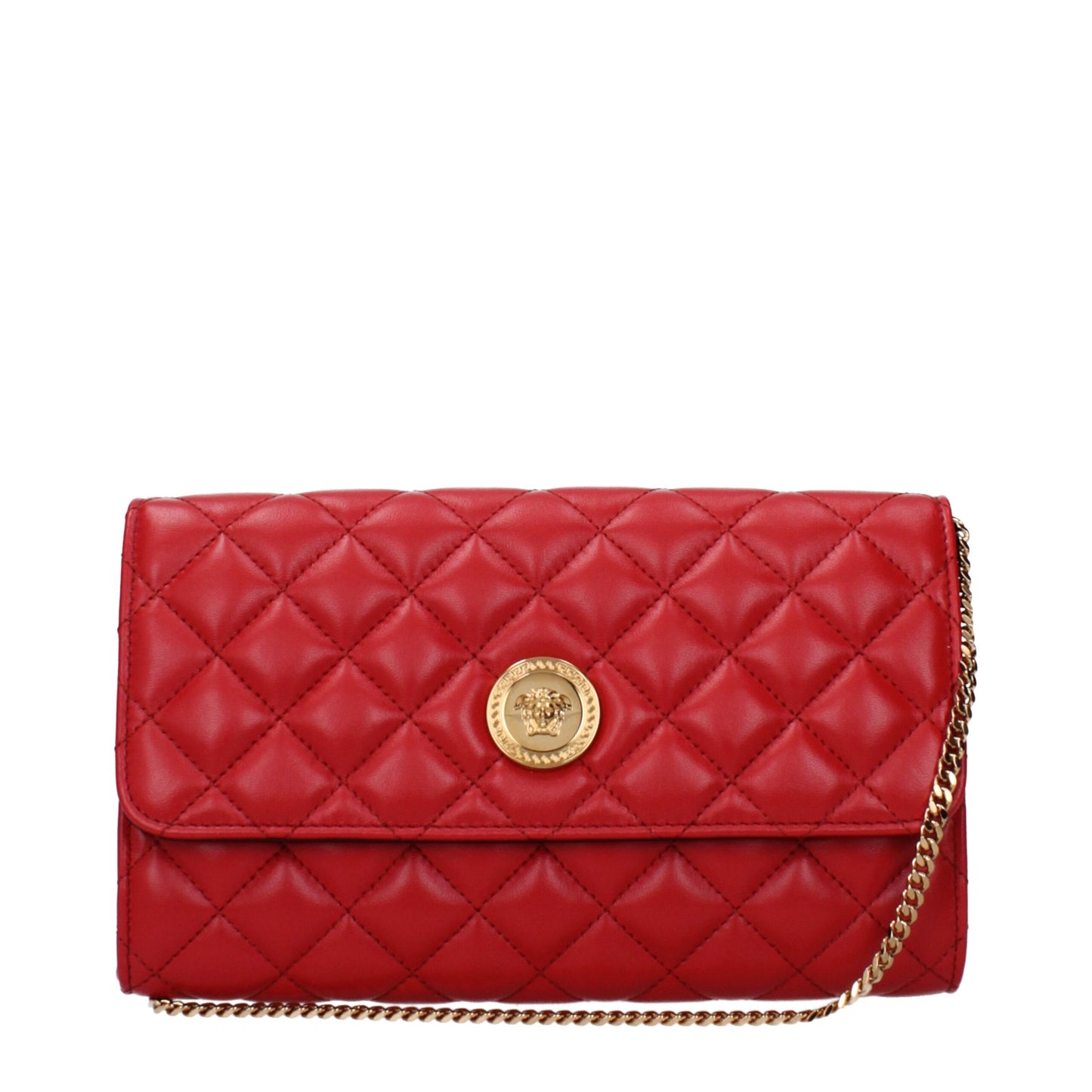 Versace Red Leather Clutch Bag