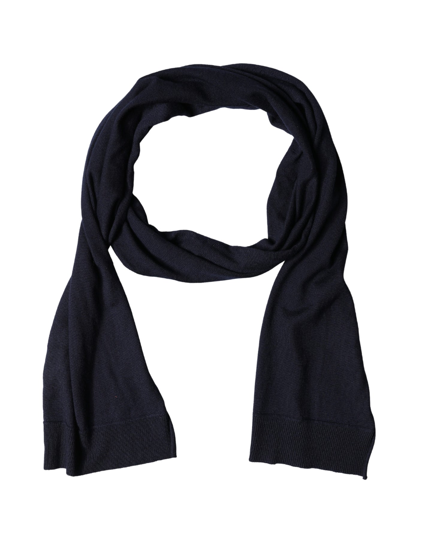 Dolce & Gabbana Black Wool Knitted Shawl Neck Wrap 200cm x 25cm  Scarf
