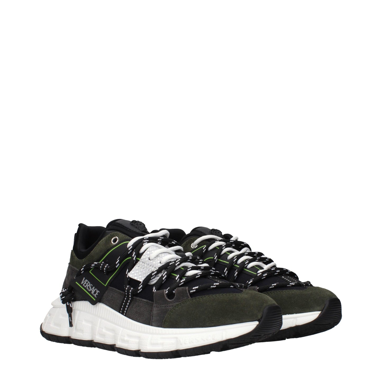 Versace Gray Leather Sneakers