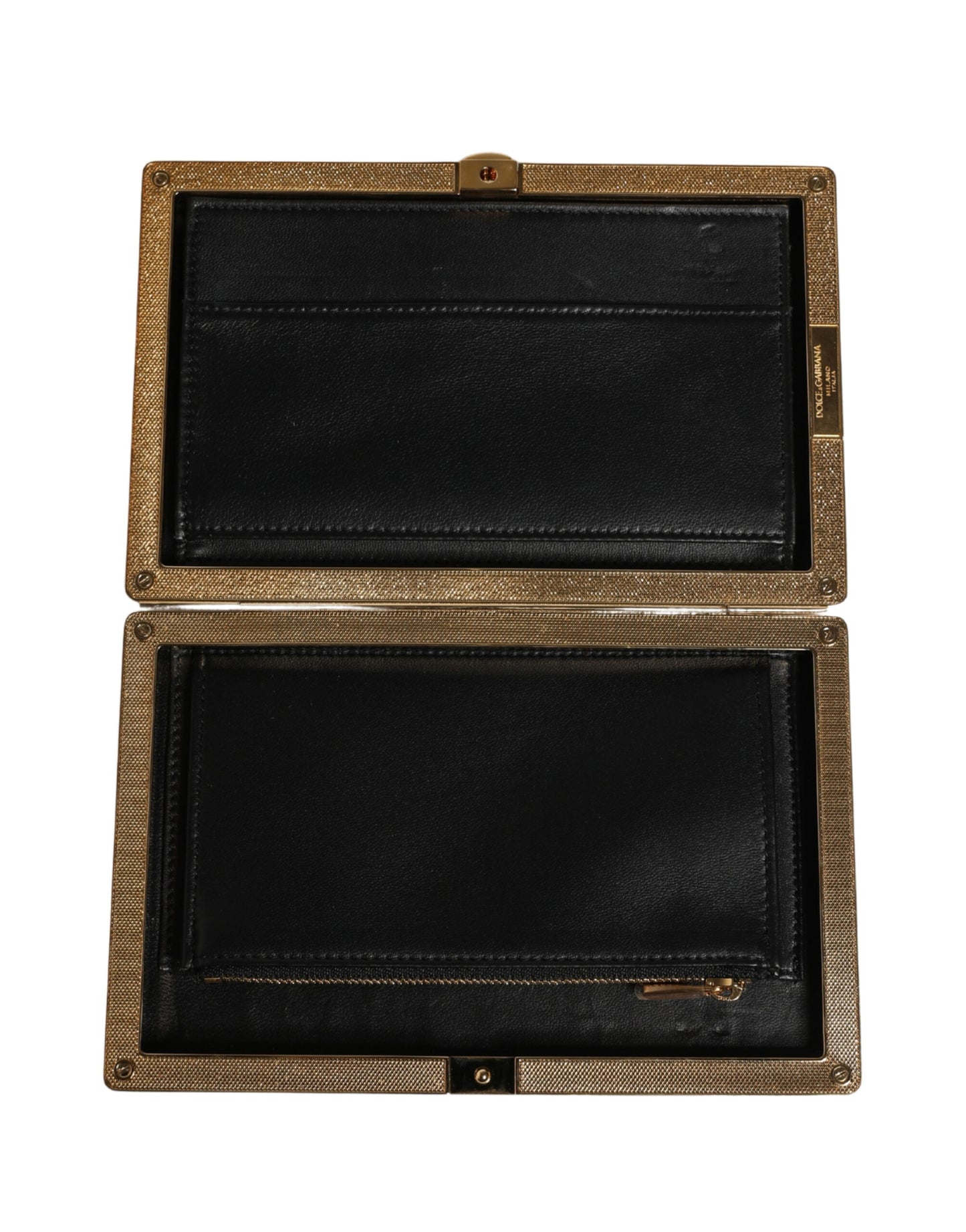 Dolce & Gabbana White Lambskin Leather Clutch Evening Women Purse Bag