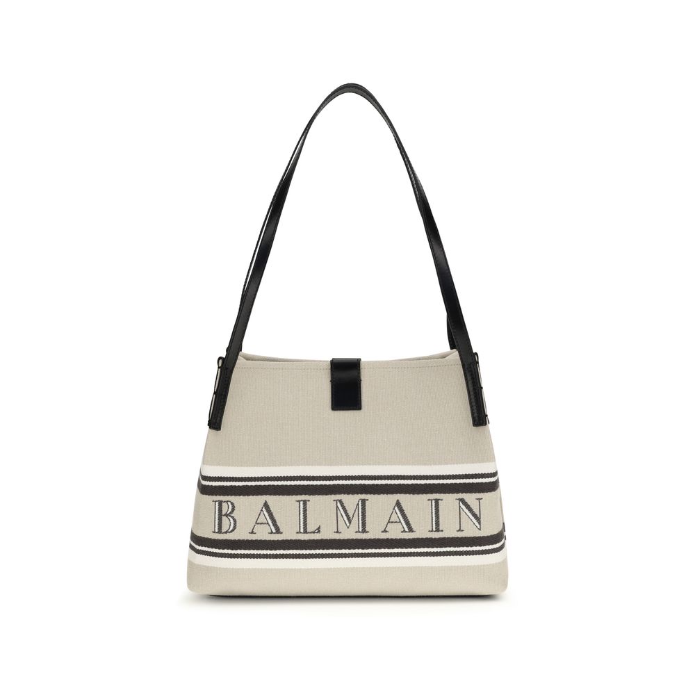 Balmain Beige Cotton Shoulder Bag