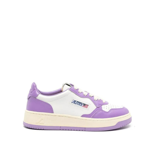 Autry Purple Leather Low Top Sneakers