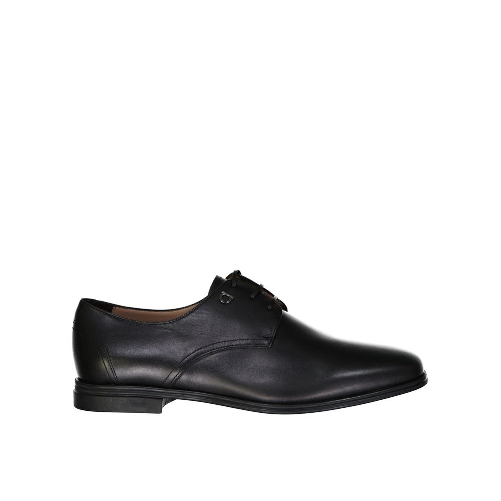 Salvatore Ferragamo Black Calfskin Oxfords And Derbies