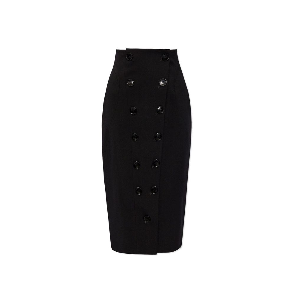 Alaïa Black Elastane Midi Skirt