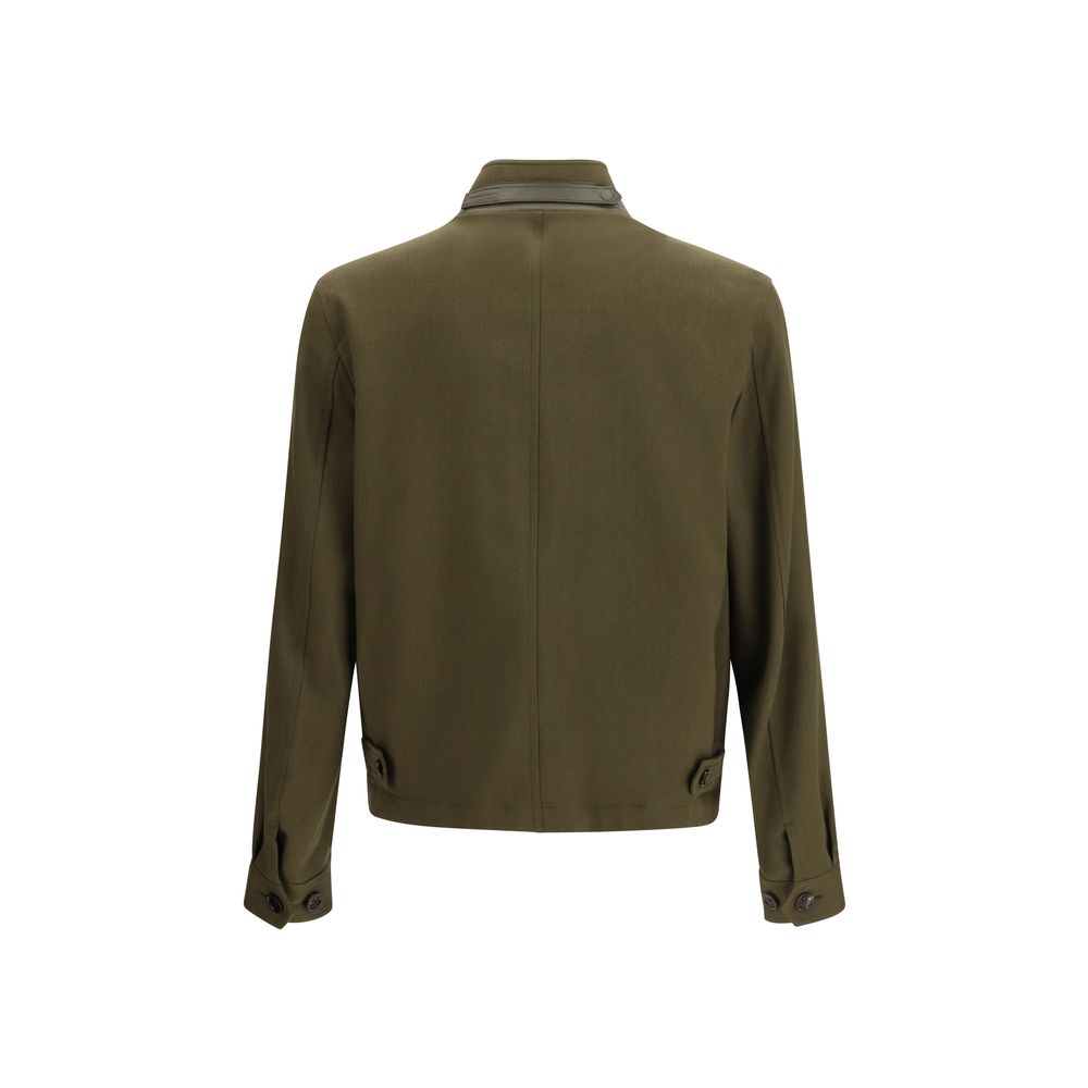 Tom Ford Bicolor Fleece Wool Biker Jacket