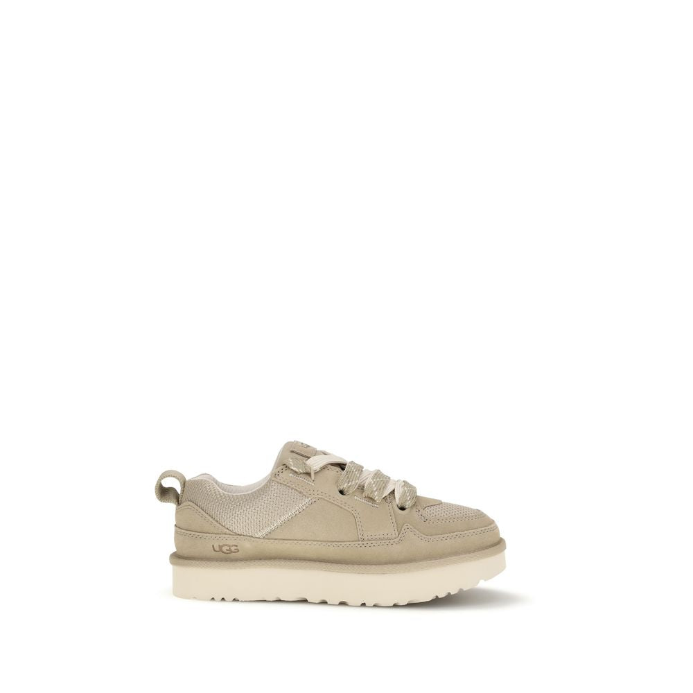 UGG Beige Calf Leather Bos Taurus Low Top Sneakers