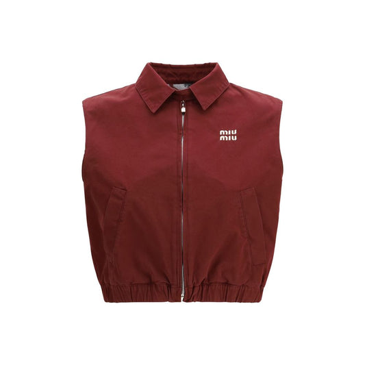 Miu Miu Bordeaux Cotton Jackets And Coat