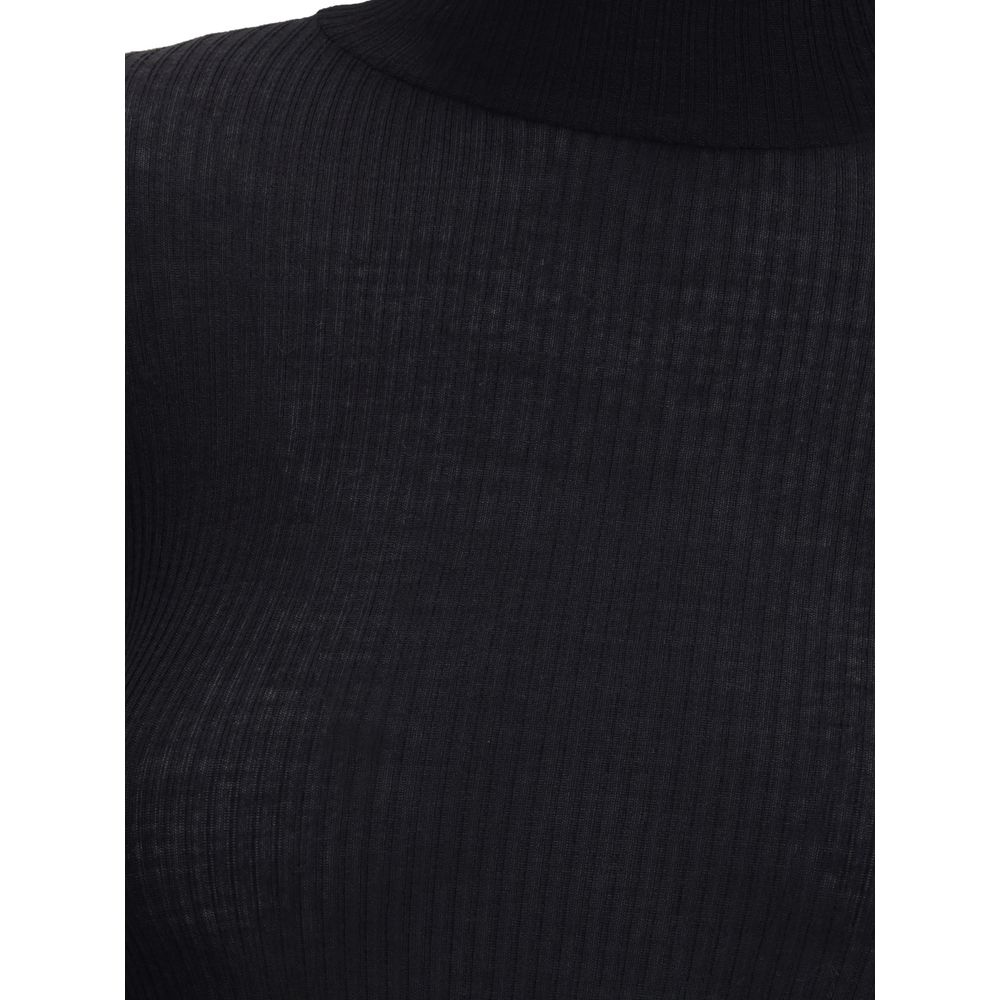 Lemaire Black Wool Turtleneck