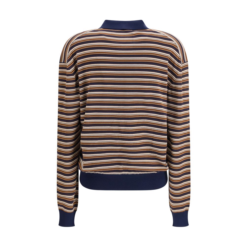 Miu Miu Brown Fleece Wool Polo Shirt