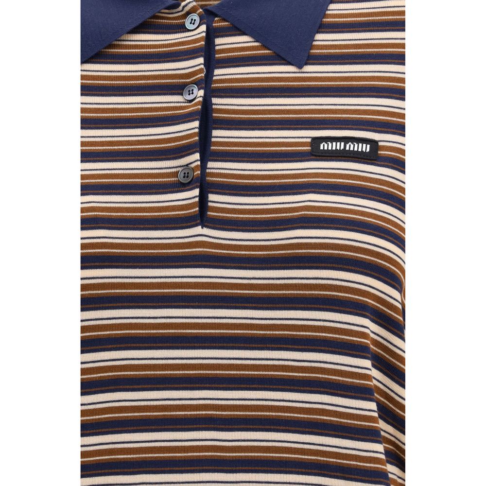 Miu Miu Brown Fleece Wool Polo Shirt