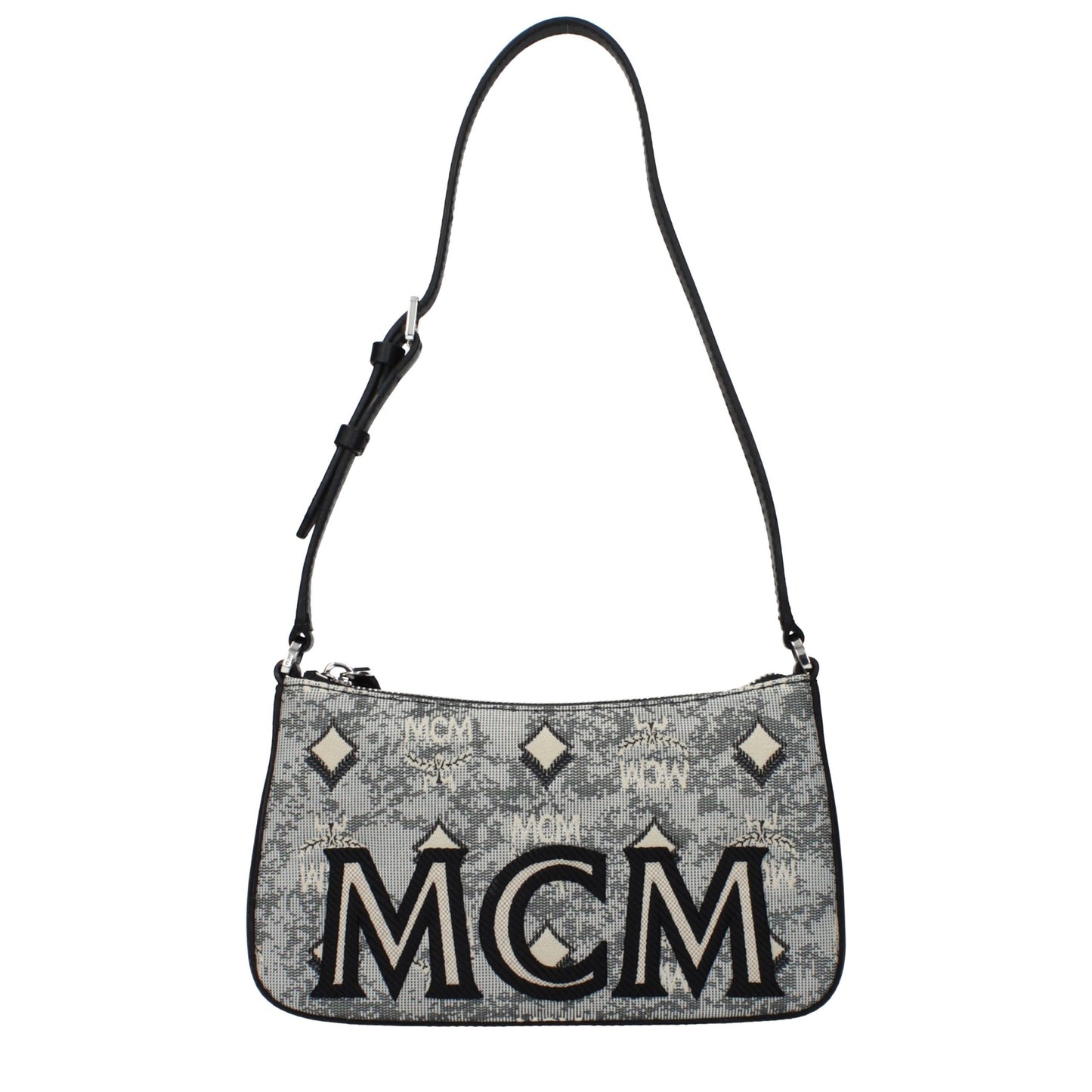 MCM Gray Fabric Crossbody Bag
