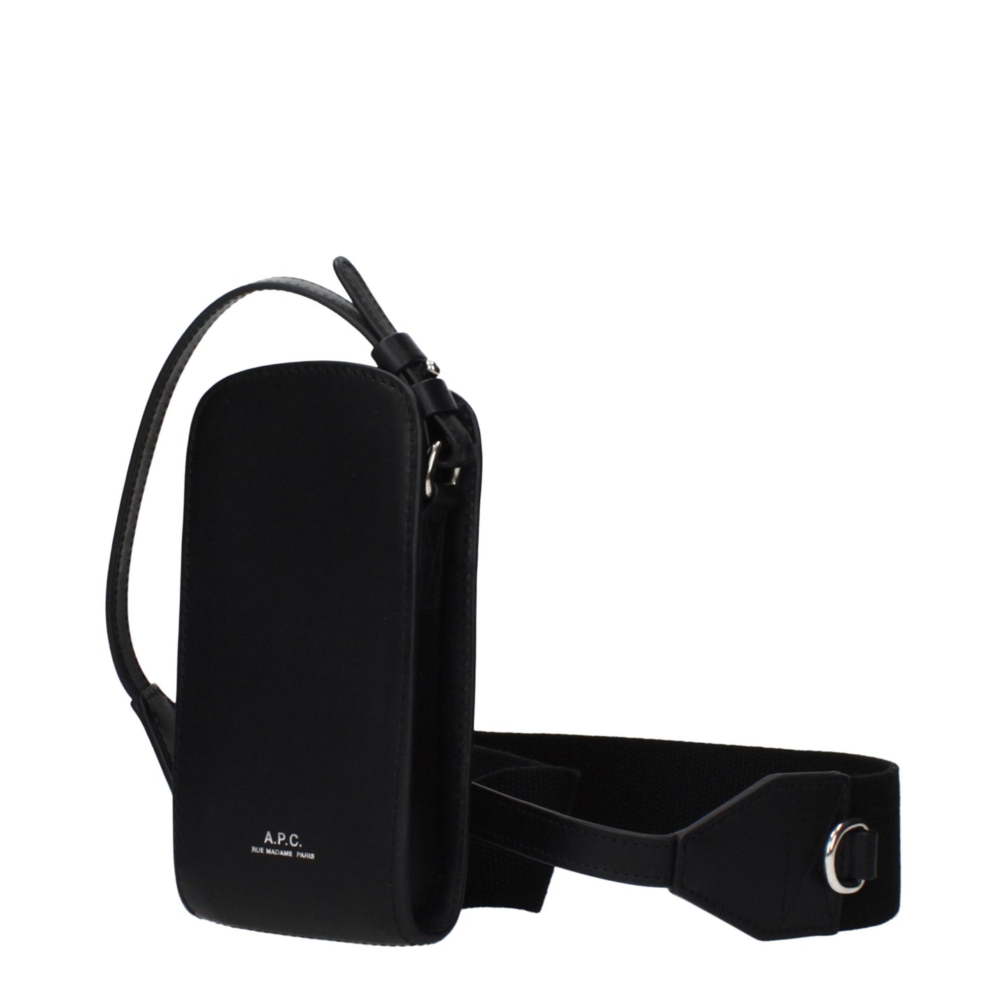 A.P.C. Black Leather Crossbody Bag