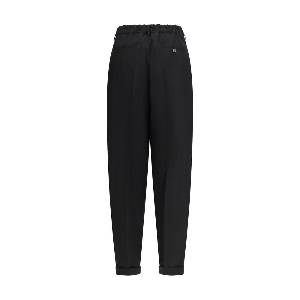 Marni Black Fleece Wool Casual Pants