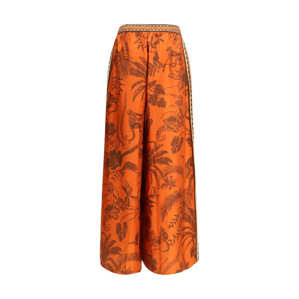 Alemais Orange Silk Casual Pants