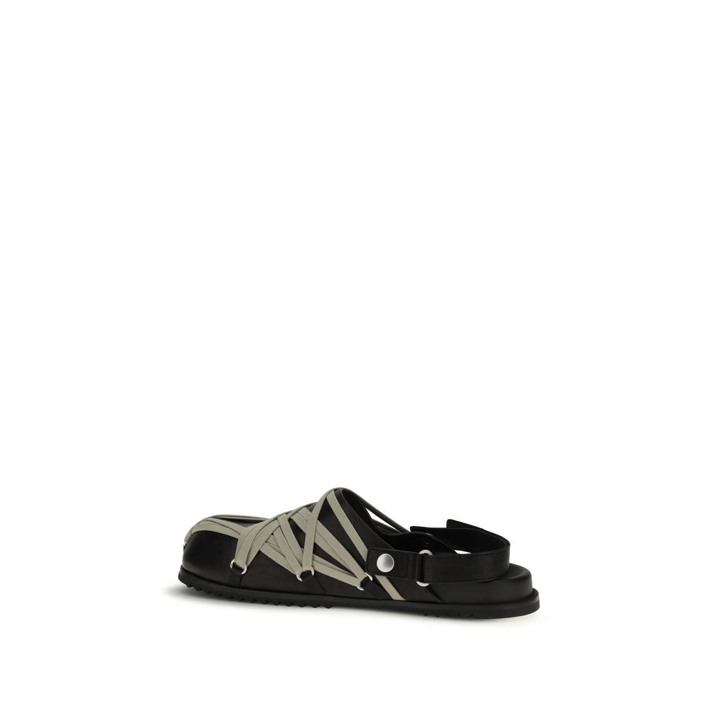 Rick Owens Black Calf Leather Bos Taurus Clogs