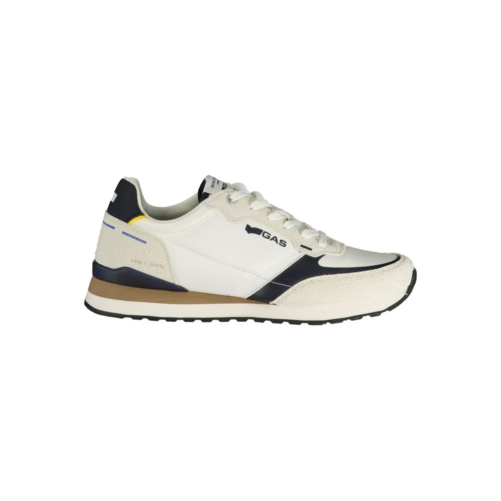 Gas White Polyester Athletic Sneakers