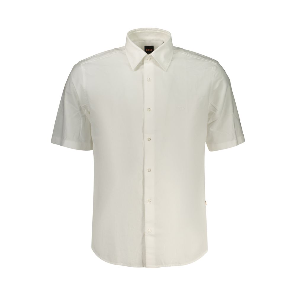 Hugo Boss White Cotton Shortsleeve Shirt