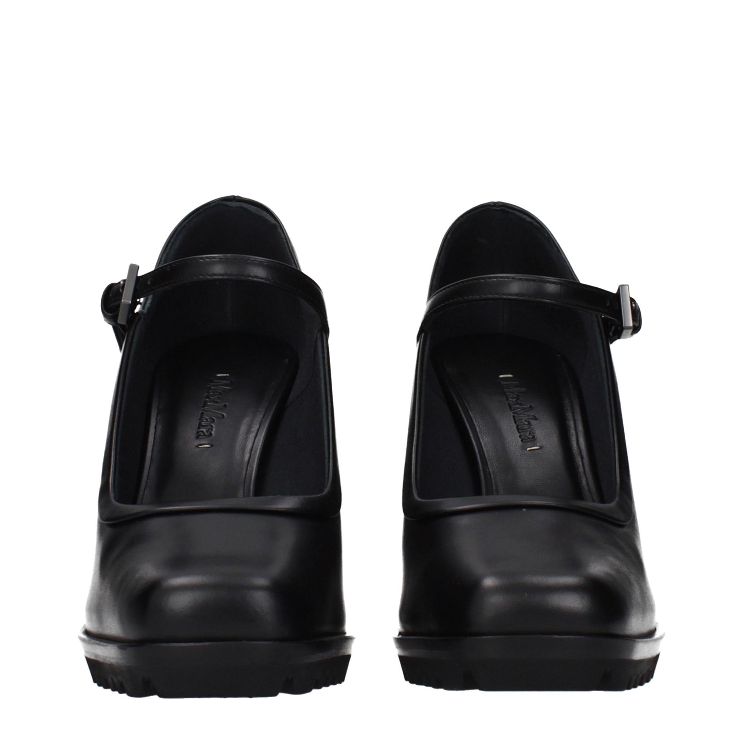 Max Mara Black Leather High Heel Pumps