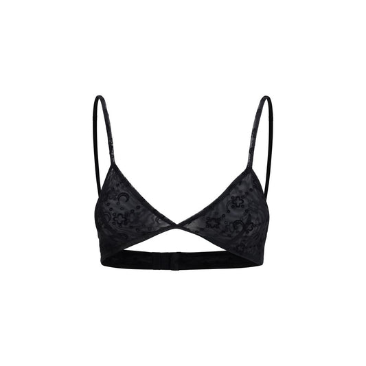 Marine Serre Black Polyamide Bra