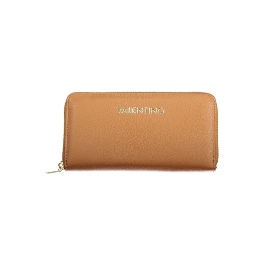 Mario Valentino Brown Polyurethane Women Wallet with Zip Closure