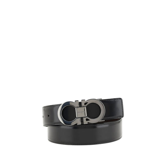 Ferragamo Black Calf Leather Bos Taurus Belt
