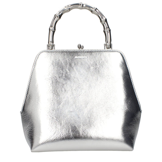 Jil Sander Gray Leather Handbag