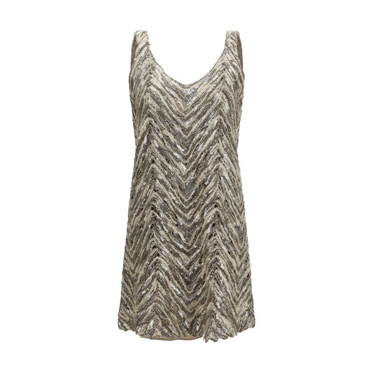 Brunello Cucinelli Beige Paper Cocktail Dress