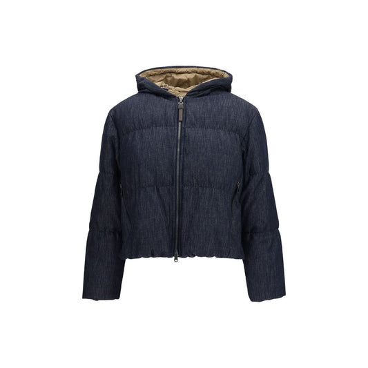 Brunello Cucinelli Blue Cotton Shell Jacket