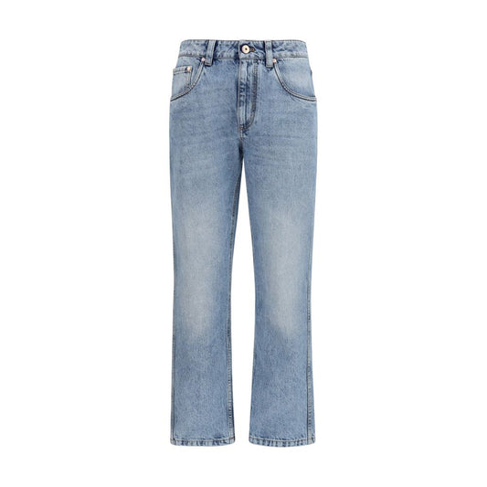 Brunello Cucinelli Blue Cotton Straight-Leg Jeans