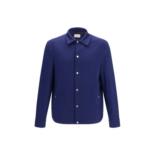 Brunello Cucinelli Blue Cashmere Full-Length Jacket