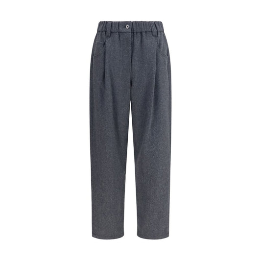 Brunello Cucinelli Gray Wool Oves Aries Casual Pants