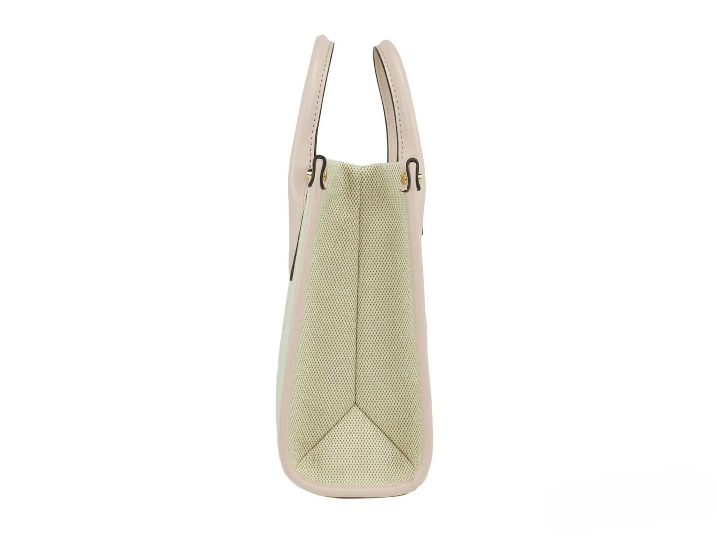 Michael Kors Mirella Small Powder Blush Canvas Shopper Crossbody Handbag Purse