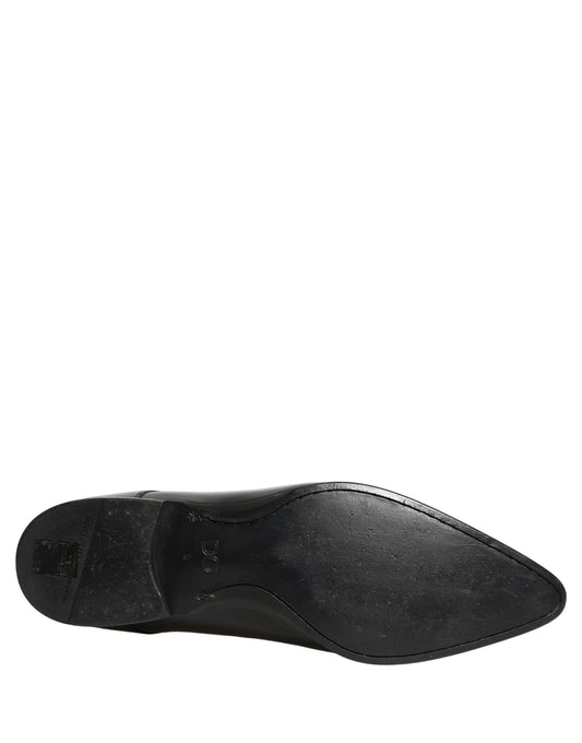 Dolce & Gabbana Black Leather Derby Dress Men Formal Shoes