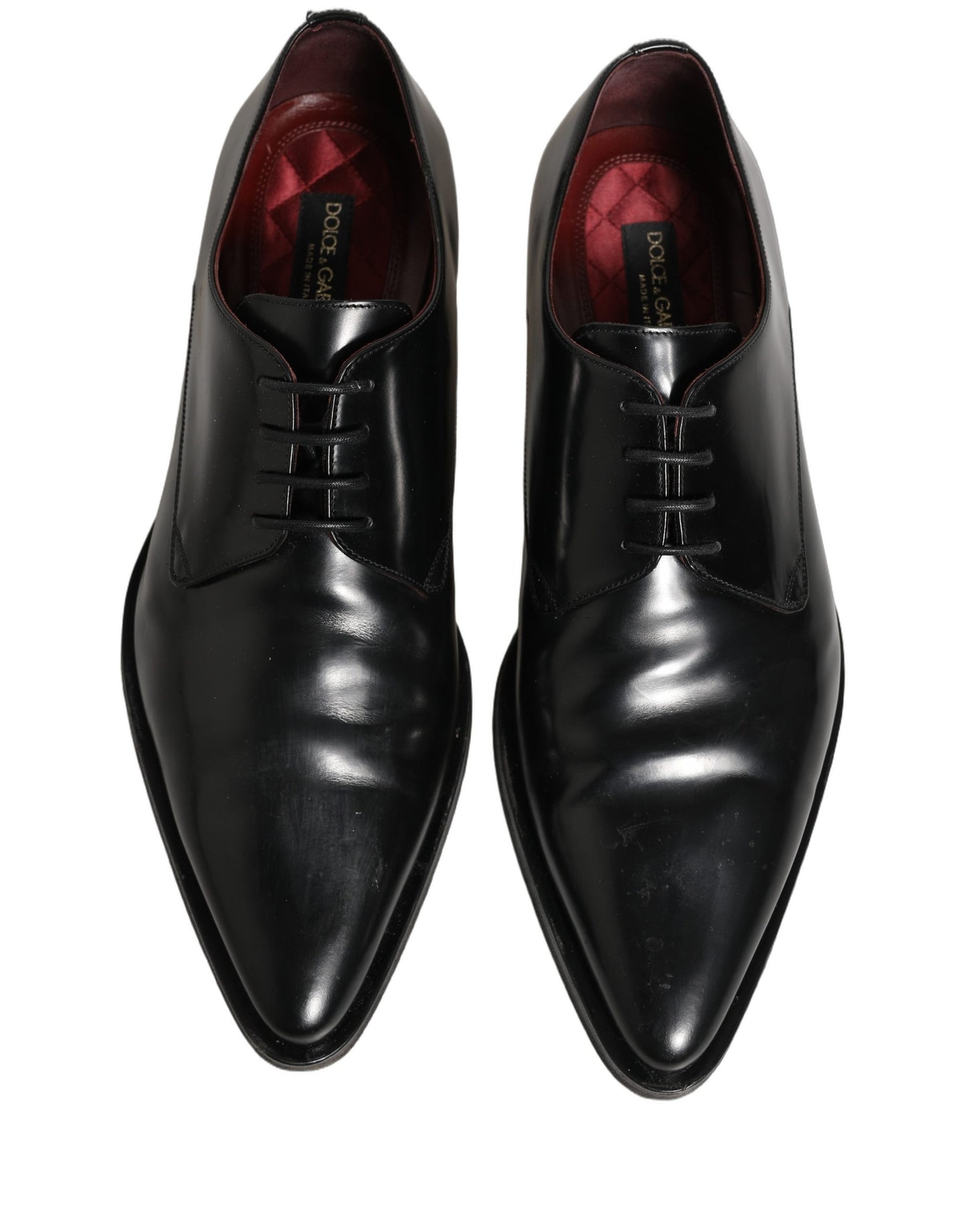 Dolce & Gabbana Black Leather Men Derby Dress Formal Shoes