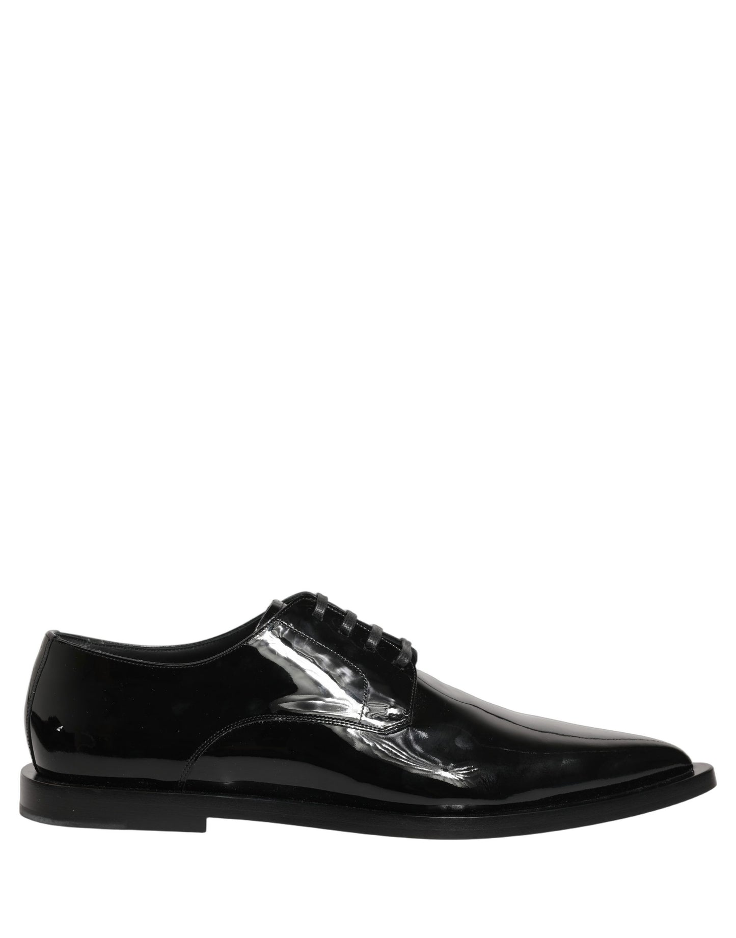 Dolce & Gabbana Black Leather Men Derby Dress Formal Shoes