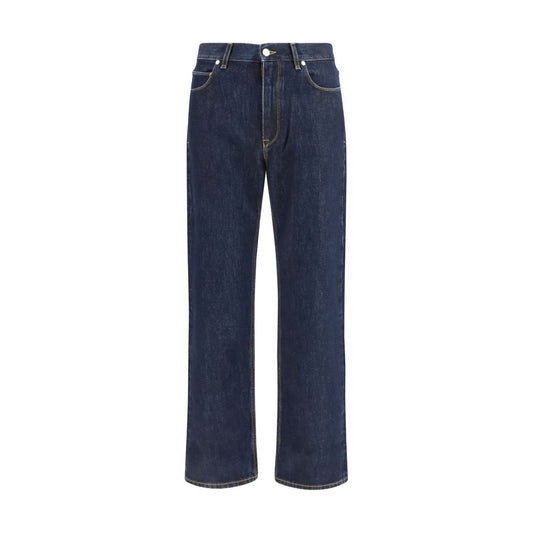 Fendi Blue Cotton Straight-Leg Jeans