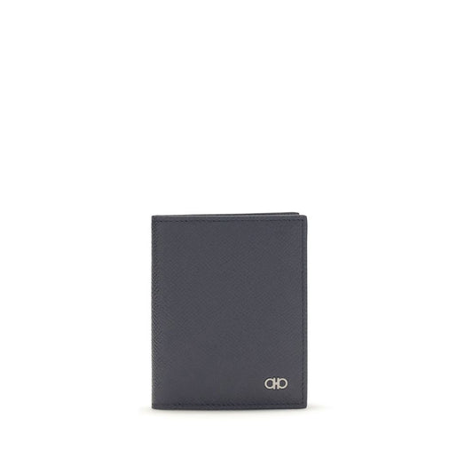 Ferragamo Blue Calf Leather Bos Taurus Wallet