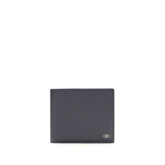Ferragamo Blue Calf Leather Bos Taurus Wallet