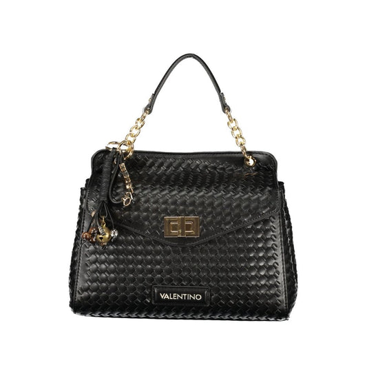 Mario Valentino Black Polyurethane Women's Bag with Adjustable Strap