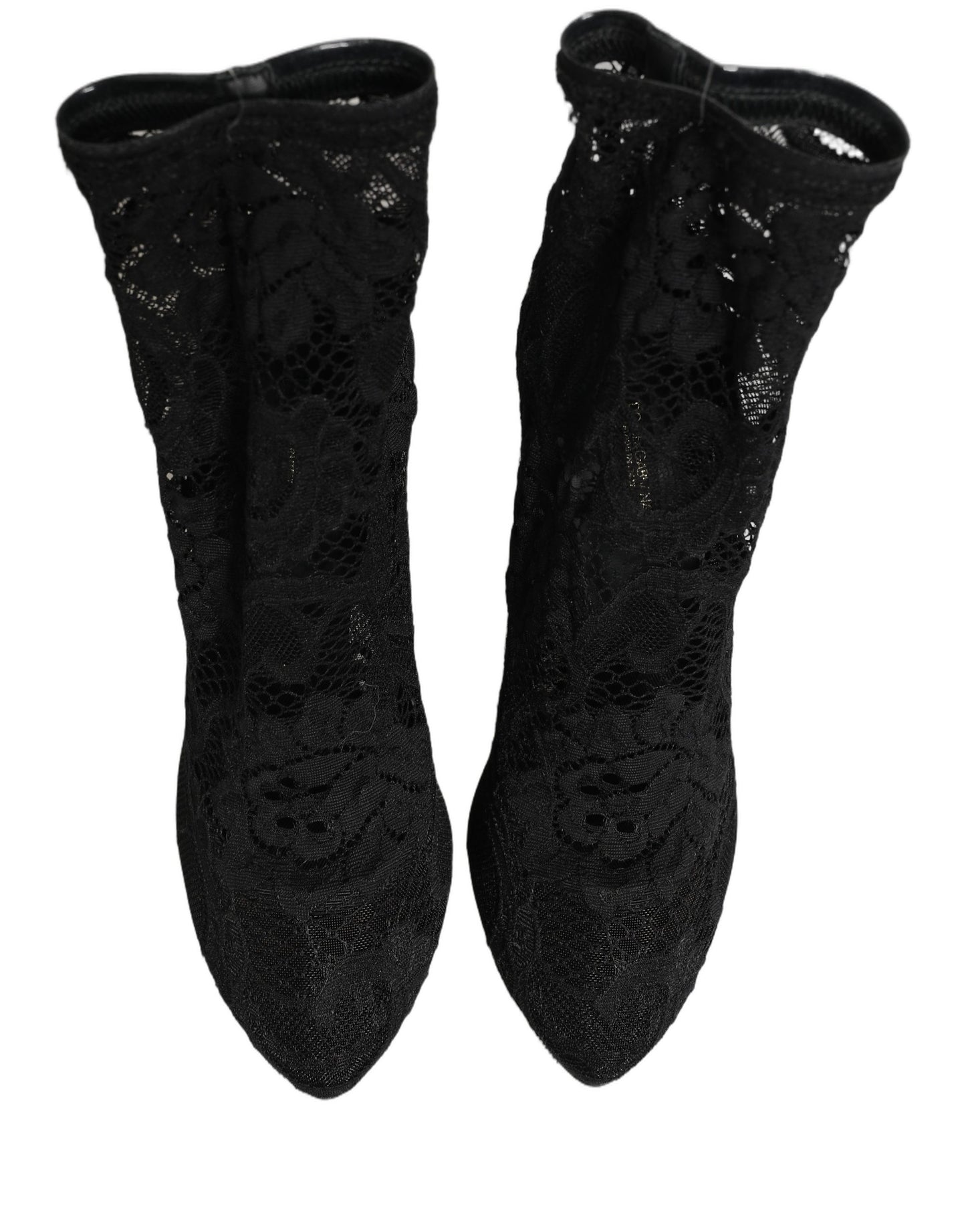 Dolce & Gabbana Black Socks Taormina Lace Pumps Boots Shoes