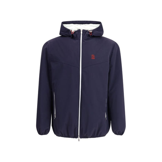 Brunello Cucinelli Blue Nylon Shell Jacket