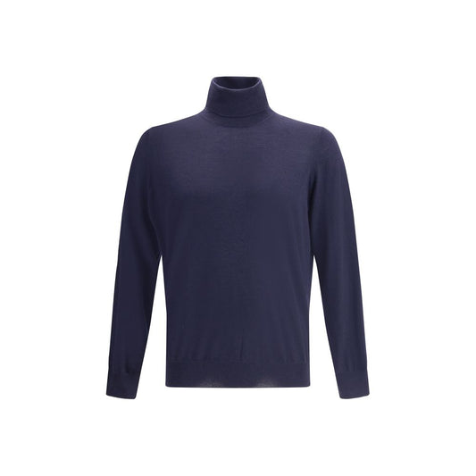 Brunello Cucinelli Blue Wool Oves Aries Turtleneck