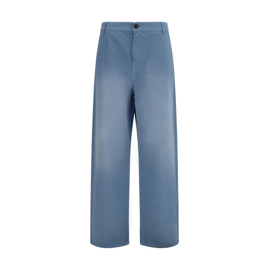 Miu Miu Blue Cotton Casual Pants