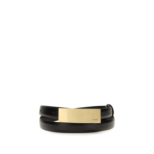 Khaite Black Calf Leather Bos Taurus Regular Belt