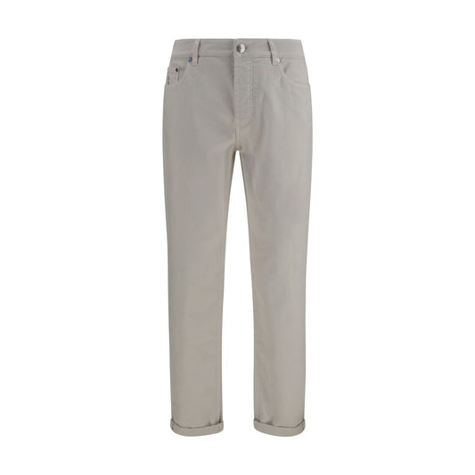 Brunello Cucinelli White Cotton Straight-Leg Jeans