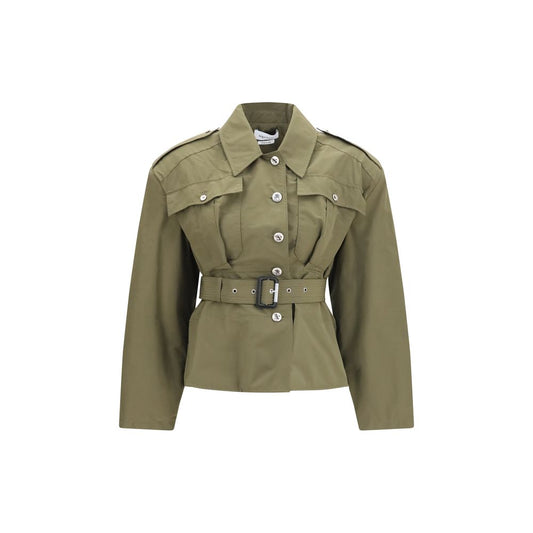 Alexander McQueen Bicolor Cotton Full-Length Jacket