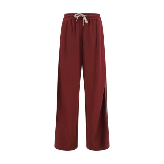 Brunello Cucinelli Bordeaux Cotton Athletic Pants