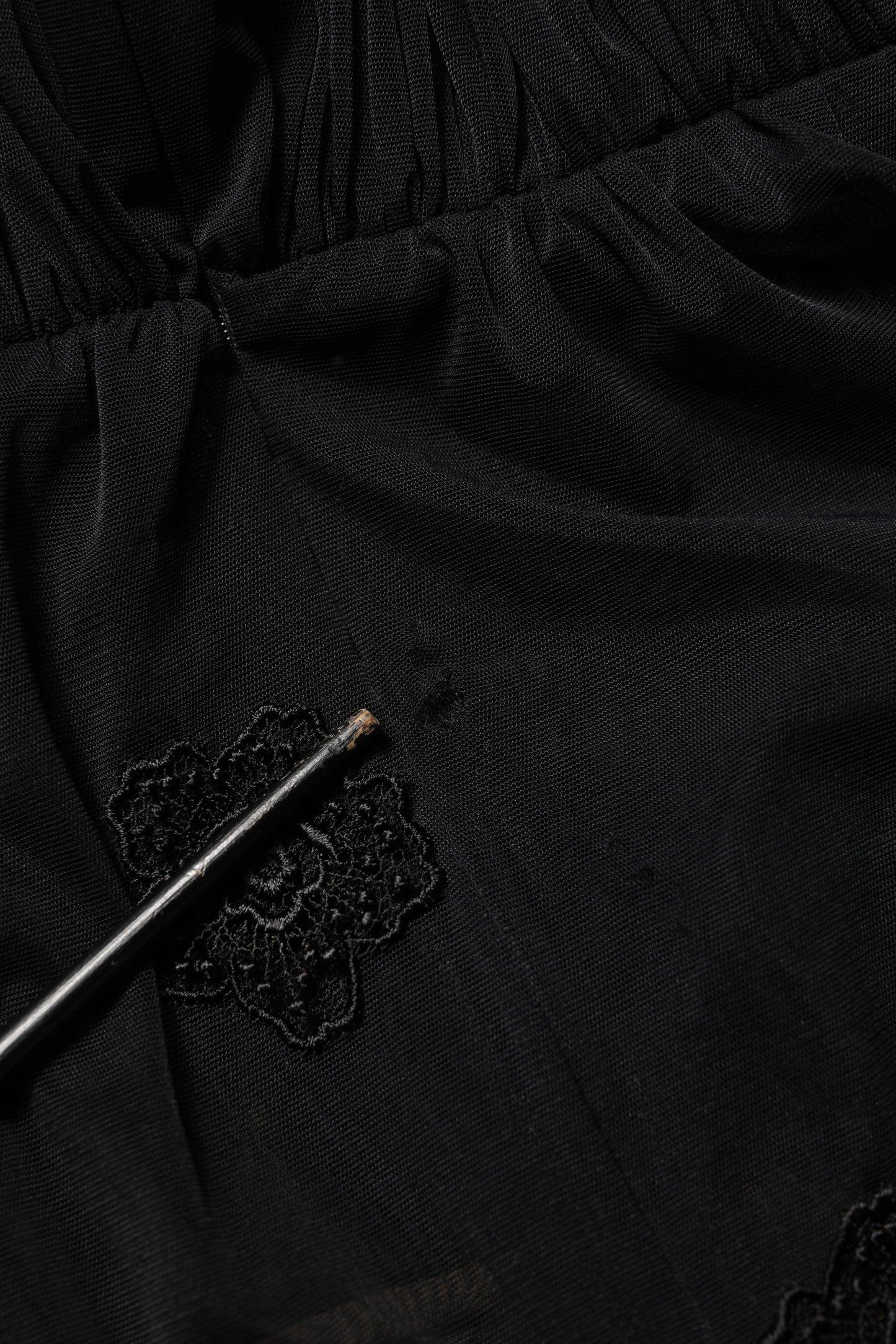 Dolce & Gabbana Black Polyester Mesh Sheer Crewneck Blouse Top