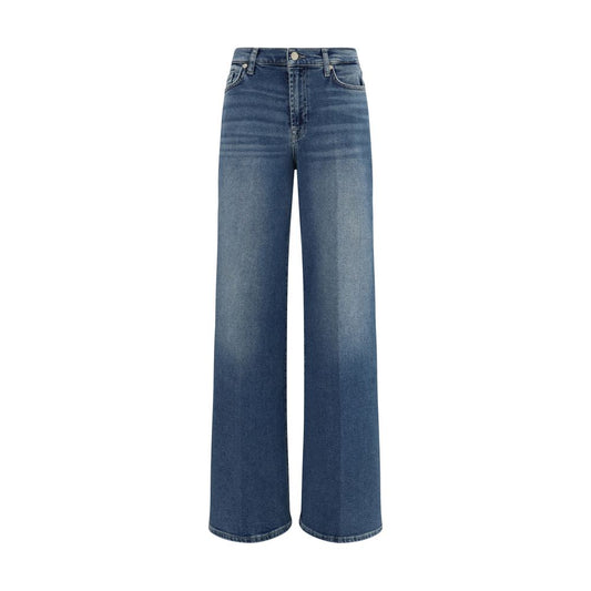 7FOR Blue Cotton Flared Jeans